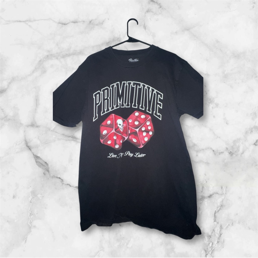 Large Black Primitive with Red Dice Short Sleeve Tee